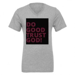 Unisex CVC Jersey V-Neck T-Shirt