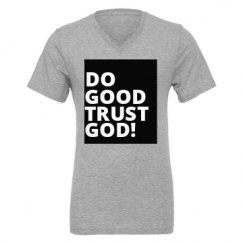 Unisex CVC Jersey V-Neck T-Shirt