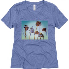 Ladies Relaxed Fit Super Soft Triblend V-Neck Tee