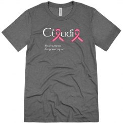 Mens grey crew neck t-shirt, Claudia, #supportsquad