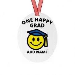 Metal Oval Christmas Ornament