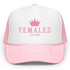 Females trucker hat pink trim