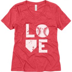 Ladies Relaxed Fit Super Soft Triblend V-Neck Tee