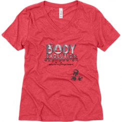 Ladies Relaxed Fit Super Soft Triblend V-Neck Tee