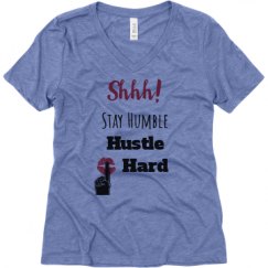 Ladies Relaxed Fit Super Soft Triblend V-Neck Tee