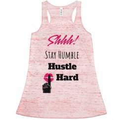 CLONESHHH! STAY HUMBLE HUSTLE HARD Racerback Tank Top
