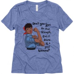 Ladies Relaxed Fit Super Soft Triblend V-Neck Tee