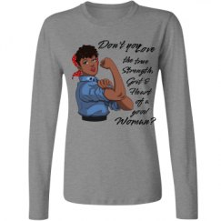 Ladies Relaxed Fit Basic Long Sleeve Tee