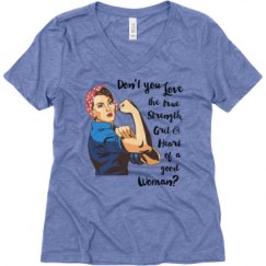 Ladies Relaxed Fit Super Soft Triblend V-Neck Tee