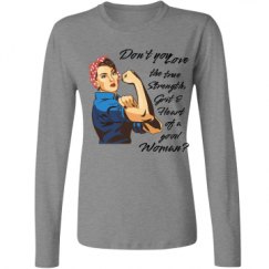 Ladies Relaxed Fit Basic Long Sleeve Tee