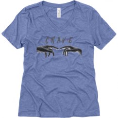 Ladies Relaxed Fit Super Soft Triblend V-Neck Tee