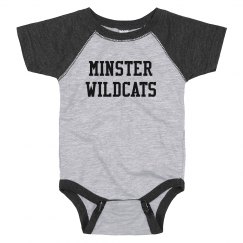 minster wildcats raglan onesie