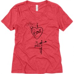 Ladies Relaxed Fit Super Soft Triblend V-Neck Tee