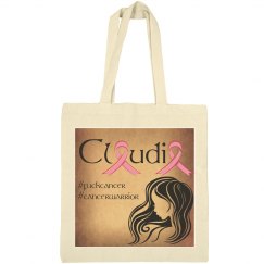 Claudia, #cancerwarrior, Tote bag, Neutral