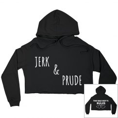 Jerk, Prude Black Cropped Hoodie
