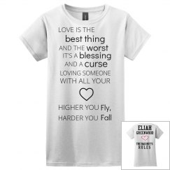 HIGHER YOU FLY, HARDER YOU FALL white T-shirt