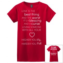 HIGHER YOU FLY, HARDER YOU FALL red T-shirt
