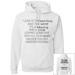 HIGHER YOU FLY, HARDER YOU FALL white hoodie