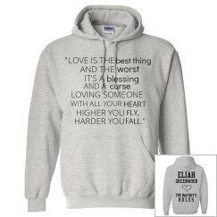 HIGHER YOU FLY, HARDER YOU FALL grey hoodie