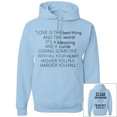 HIGHER YOU FLY, HARDER YOU FALL blue hoodie