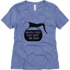 Ladies Relaxed Fit Super Soft Triblend V-Neck Tee