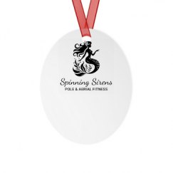 Metal Oval Christmas Ornament