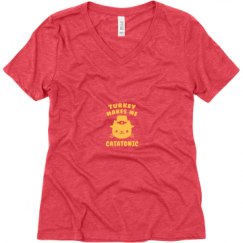 Ladies Relaxed Fit Super Soft Triblend V-Neck Tee