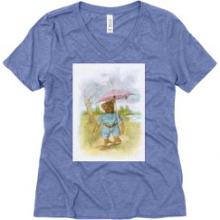 Ladies Relaxed Fit Super Soft Triblend V-Neck Tee