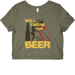 Ladies Slim Fit Crop Top Tee