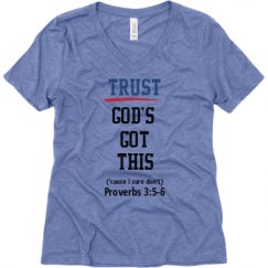 Ladies Relaxed Fit Super Soft Triblend V-Neck Tee