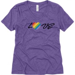 Ladies Relaxed Fit Super Soft Triblend V-Neck Tee