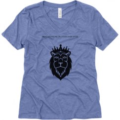 Ladies Relaxed Fit Super Soft Triblend V-Neck Tee