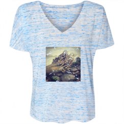 Ladies Flowy Slouchy V-Neck Tee