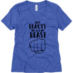 Ladies Relaxed Fit Super Soft Triblend V-Neck Tee