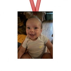 Metal Oval Christmas Ornament