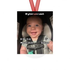 Metal Oval Christmas Ornament