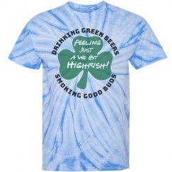 St. Pats Green Beer & Buds Highrish Tie Dye Tee