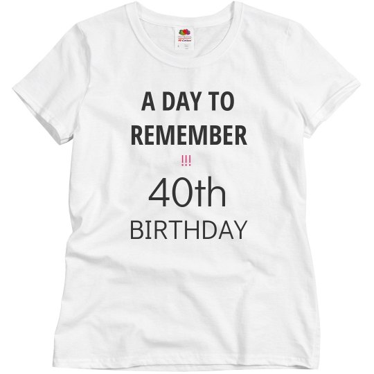 A day to remember, 40th A day to remember, 40th