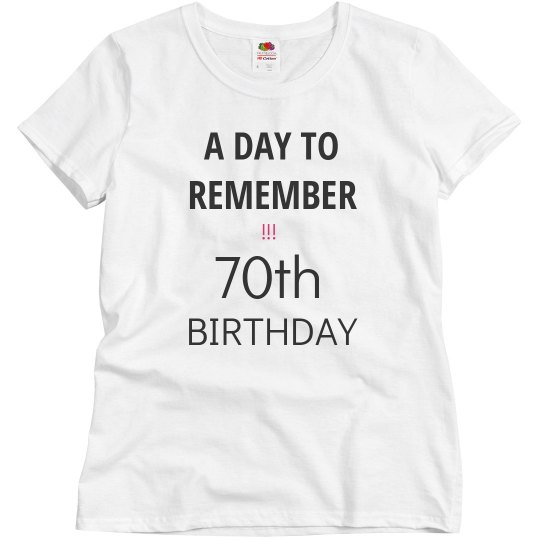 A day to remember, 70th