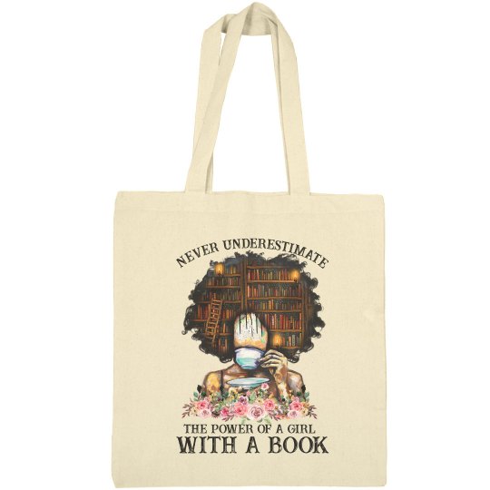A Girl With A Book Tote Bag