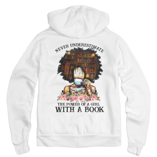 A Girl With A Book Zipper Hoodie