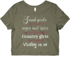 Ladies Slim Fit Crop Top Tee