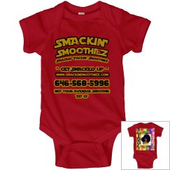 SMACKIN' BABY BASIC LOGO ONESIE (RED)
