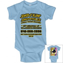 SMACKIN' BABY BASIC LOGO ONESIE (CHILL BLUE)