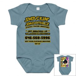 SMACKIN' BABY BASIC LOGO ONESIE (TURQUOISE)