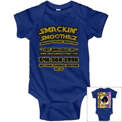 SMACKIN' BABY BASIC LOGO ONESIE (ROYAL)