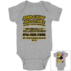 SMACKIN' BABY BASIC LOGO ONESIE (HEATHER GREY)