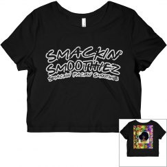 SMACKIN' LADIES DISTRESSED SLIM FIT CROP TOP (BLACK)