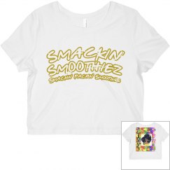 SMACKIN' LADIES DISTRESSED SLIM FIT CROP TOP (WHITE)