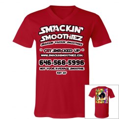 SMACKIN' V-NECK TEE (RED)